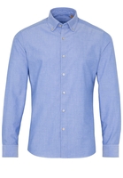 ETERNA LANGE MOUW OVERHEMD SLIM FIT UPCYCLING SHIRT OXFORD BLAUW UNI