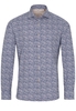 ETERNA LANGE MOUW OVERHEMD SLIM FIT UPCYCLING SHIRT OXFORD BLAUWE/ROOS