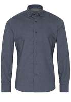 ETERNA LANGE MOUW OVERHEMD SLIM FIT UPCYCLING SHIRT OXFORD GROEN BLAUW