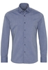 ETERNA LANGE MOUW OVERHEMD SLIM FIT UPCYCLING SHIRT OXFORD JEANS BLAUW