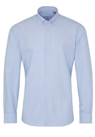 ETERNA LANGE MOUW OVERHEMD SLIM FIT UPCYCLING SHIRT OXFORD LICHTBLAUW