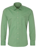 ETERNA LANGE MOUW OVERHEMD SLIM FIT UPCYCLING SHIRT OXFORD MUNTGROEN