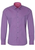 ETERNA LANGE MOUW OVERHEMD SLIM FIT UPCYCLING SHIRT OXFORD ROZE/BLAUW