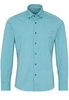 ETERNA LANGE MOUW OVERHEMD SLIM FIT UPCYCLING SHIRT OXFORD TURKOOIS