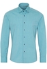 ETERNA LANGE MOUW OVERHEMD SLIM FIT UPCYCLING SHIRT OXFORD TURKOOIS