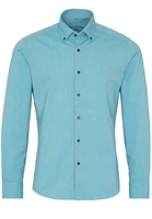 ETERNA LANGE MOUW OVERHEMD SLIM FIT UPCYCLING SHIRT OXFORD TURKOOIS