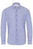 ETERNA LANGE MOUW OVERHEMD SLIM FIT UPCYCLING SHIRT POPELINE BLAUW/WIT