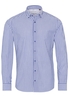 ETERNA LANGE MOUW OVERHEMD SLIM FIT UPCYCLING SHIRT POPELINE BLAUW/WIT