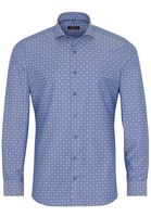 ETERNA LANGE MOUW OVERHEMD SLIM FIT VISGRAAT - MARINBLAUW PRINT