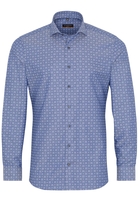 ETERNA LANGE MOUW OVERHEMD SLIM FIT VISGRAAT - MARINBLAUW PRINT