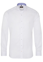 ETERNA LANGE MOUW OVERHEMD SLIM FIT WIT MET RELIËF