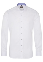 ETERNA LANGE MOUW OVERHEMD SLIM FIT WIT MET RELIËF