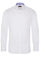 ETERNA LANGE MOUW OVERHEMD SLIM FIT WIT MET RELIËF