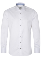 ETERNA LANGE MOUW OVERHEMD SLIM FIT WIT MET RELIËF