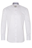 ETERNA LANGE MOUW OVERHEMD SLIM FIT WIT MET RELIËF