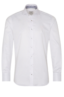 ETERNA LANGE MOUW OVERHEMD SLIM FIT WIT MET RELIËF