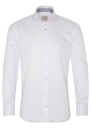 ETERNA LANGE MOUW OVERHEMD SLIM FIT WIT MET RELIËF