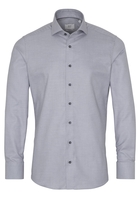 ETERNA LANGE MOUW OVERHEMD SLIM FIT ZILVER GRIJS MET RELIËF