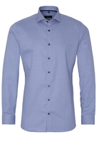 ETERNA LANGE MOUW OVERHEMD SUPER-SLIM BLAUW MET RELIËF