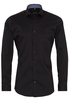 ETERNA LANGE MOUW OVERHEMD SUPER-SLIM PERFORMANCE SHIRT STRETCH ZWART