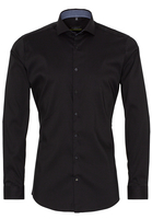 ETERNA LANGE MOUW OVERHEMD SUPER-SLIM PERFORMANCE SHIRT STRETCH ZWART