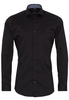 ETERNA LANGE MOUW OVERHEMD SUPER-SLIM PERFORMANCE SHIRT STRETCH ZWART