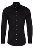 ETERNA LANGE MOUW OVERHEMD SUPER-SLIM PERFORMANCE SHIRT STRETCH ZWART