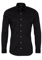 ETERNA LANGE MOUW OVERHEMD SUPER-SLIM PERFORMANCE SHIRT STRETCH ZWART