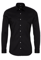 ETERNA LANGE MOUW OVERHEMD SUPER-SLIM PERFORMANCE SHIRT STRETCH ZWART