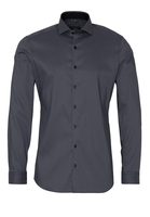 ETERNA LANGE MOUW OVERHEMD SUPER-SLIM PERFORMANCE SHIRT STRETCH ZWART