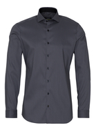 ETERNA LANGE MOUW OVERHEMD SUPER-SLIM PERFORMANCE SHIRT STRETCH ZWART