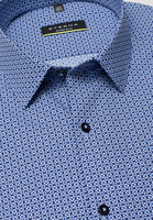 ETERNA LANGE MOUW OVERHEMD SUPER-SLIM POPELINE BLAUW PRINT