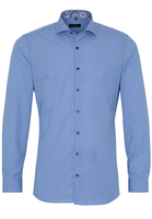 ETERNA LANGE MOUW OVERHEMD SUPER-SLIM POPELINE BLAUW UNI