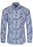 ETERNA LANGE MOUW OVERHEMD SUPER-SLIM POPELINE BRUIN PRINT