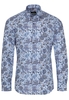 ETERNA LANGE MOUW OVERHEMD SUPER-SLIM POPELINE BRUIN PRINT
