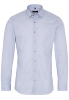 ETERNA LANGE MOUW OVERHEMD SUPER-SLIM POPELINE LICHTBLAUW PRINT