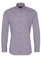 ETERNA LANGE MOUW OVERHEMD SUPER-SLIM POPELINE ORANJE / BLAUW PRINT