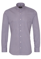 ETERNA LANGE MOUW OVERHEMD SUPER-SLIM POPELINE ORANJE / BLAUW PRINT