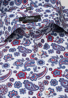 ETERNA LANGE MOUW OVERHEMD SUPER-SLIM POPELINE ROOD PRINT