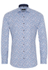 ETERNA LANGE MOUW OVERHEMD SUPER-SLIM STRETCH BLAUW PRINT