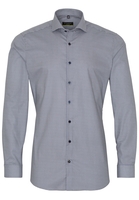 ETERNA LANGE MOUW OVERHEMD SUPER-SLIM STRETCH GROEN/BLAUW PRINT