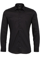ETERNA LANGE MOUW OVERHEMD SUPER-SLIM STRETCH ZWART UNI
