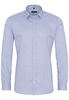 ETERNA LANGE MOUW OVERHEMD SUPER-SLIM TWILL BLAUW MET RELIËF