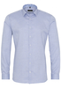 ETERNA LANGE MOUW OVERHEMD SUPER-SLIM TWILL BLAUW MET RELIËF
