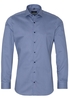 ETERNA LANGE MOUW OVERHEMD SUPER-SLIM TWILL BLAUW PRINT