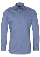 ETERNA LANGE MOUW OVERHEMD SUPER-SLIM TWILL BLAUW PRINT