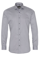 ETERNA LANGE MOUW OVERHEMD SUPER-SLIM TWILL GRIJS PRINT