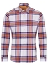ETERNA OVERHEMD SLIM FIT OXFORD PURPER/ORANJE GERUIT