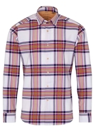 ETERNA OVERHEMD SLIM FIT OXFORD PURPER/ORANJE GERUIT