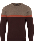 ETERNA TRUI MET RONDE HALS BRUIN / BEIGE GESTREPPT